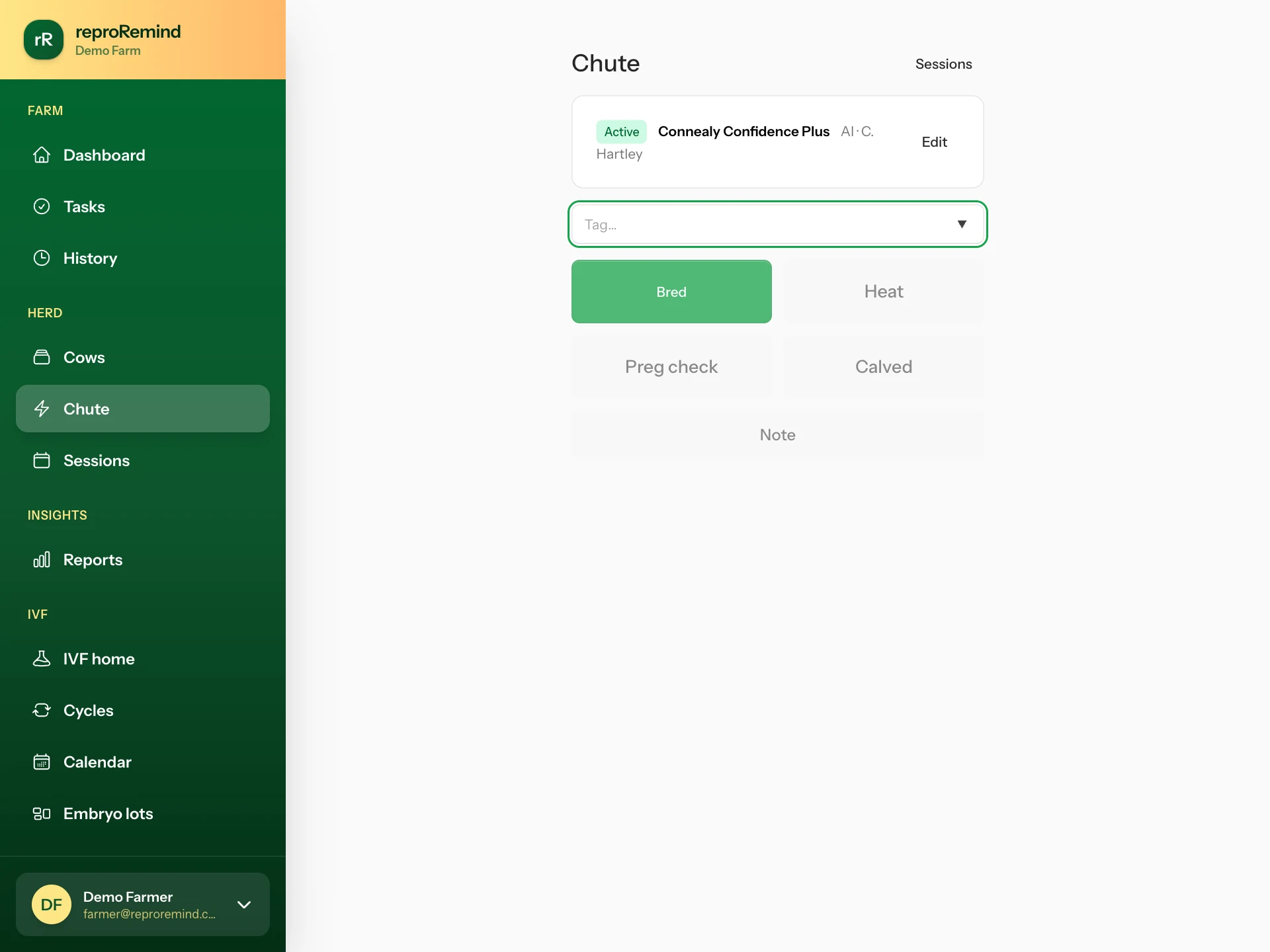 Phone-first chute capture — ReproRemind screenshot